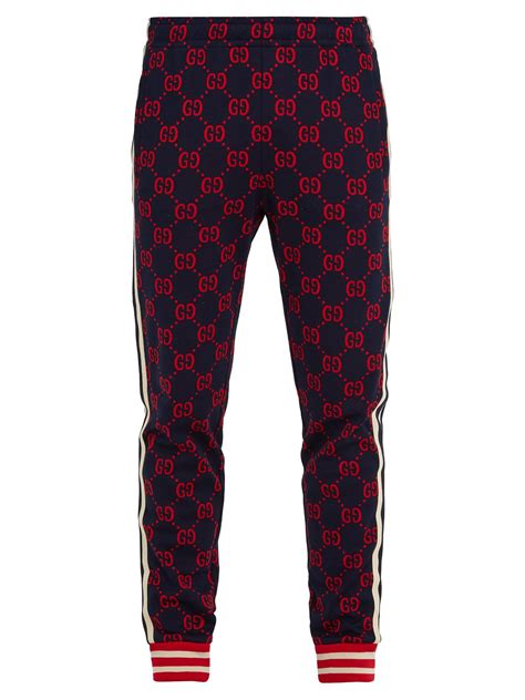 blue gucci track pants|gucci tracksuit pants.